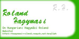roland hagymasi business card
